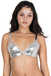 KOMIKO Jeffrey Campbell Bra Top Silver Grid