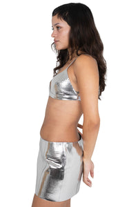 KOMIKO Jeffrey Campbell Bra Top Silver Grid