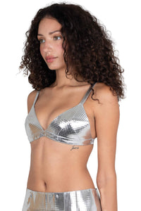 KOMIKO Jeffrey Campbell Bra Top Silver Grid