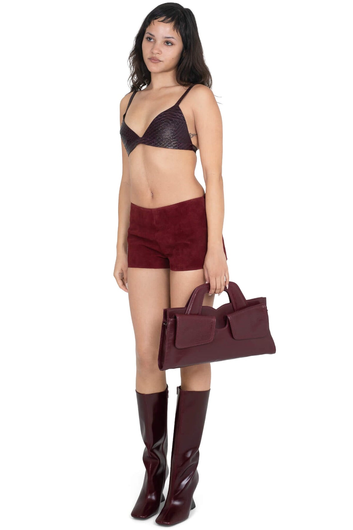 KOMIKO Jeffrey Campbell Bra Top Wine Snake