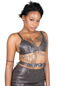 KOMIKO Jeffrey Campbell Bra Top Grey Snake