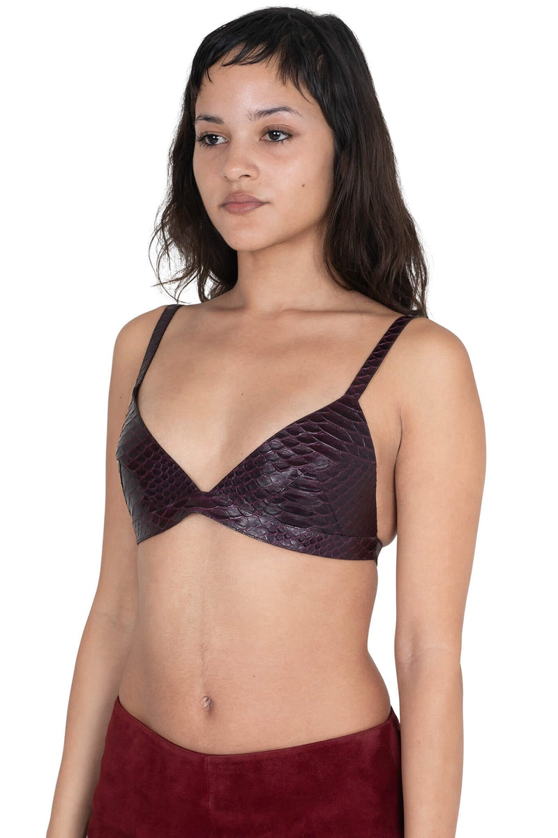 KOMIKO Jeffrey Campbell Bra Top Wine Snake