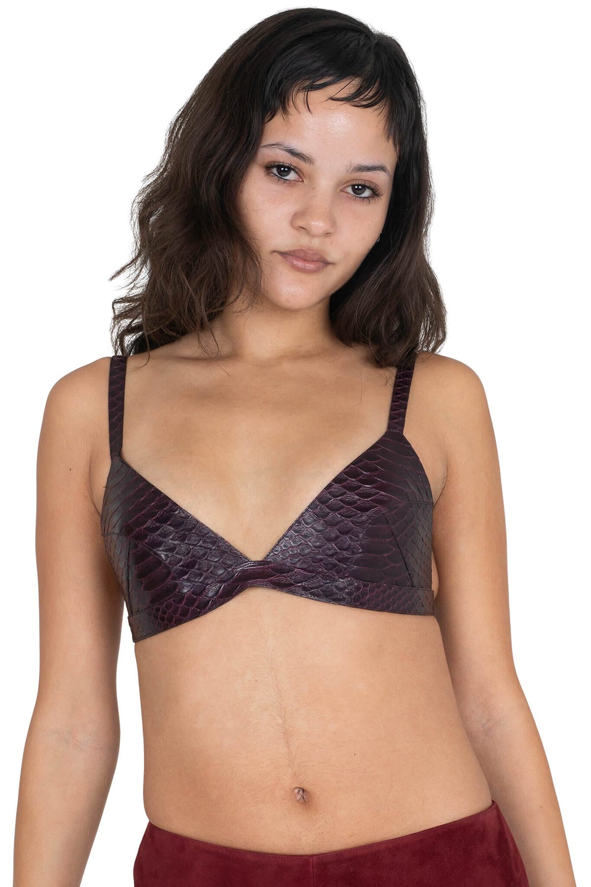 KOMIKO Jeffrey Campbell Bra Top Wine Snake