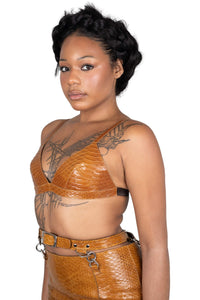 KOMIKO Jeffrey Campbell Bra Top Mustard Snake