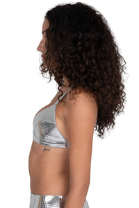 KOMIKO Jeffrey Campbell Bra Top Silver Grid