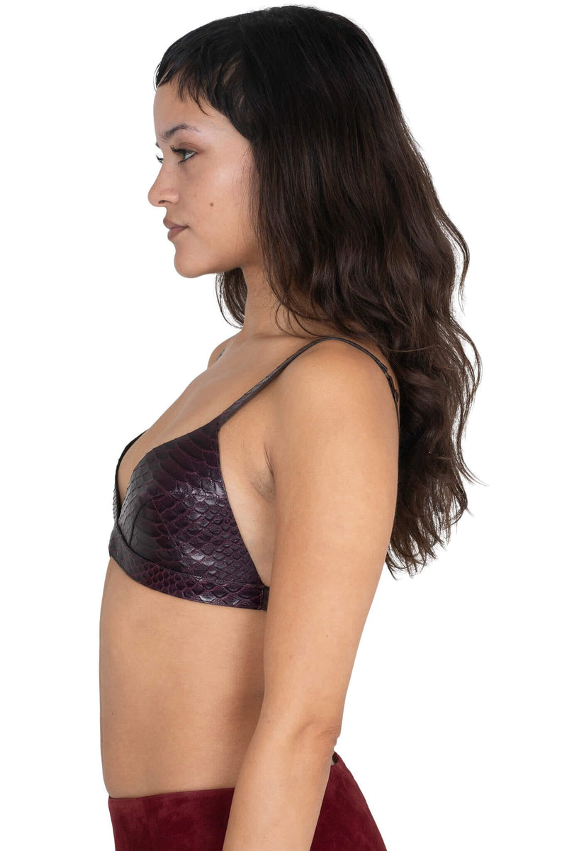 KOMIKO Jeffrey Campbell Bra Top Wine Snake