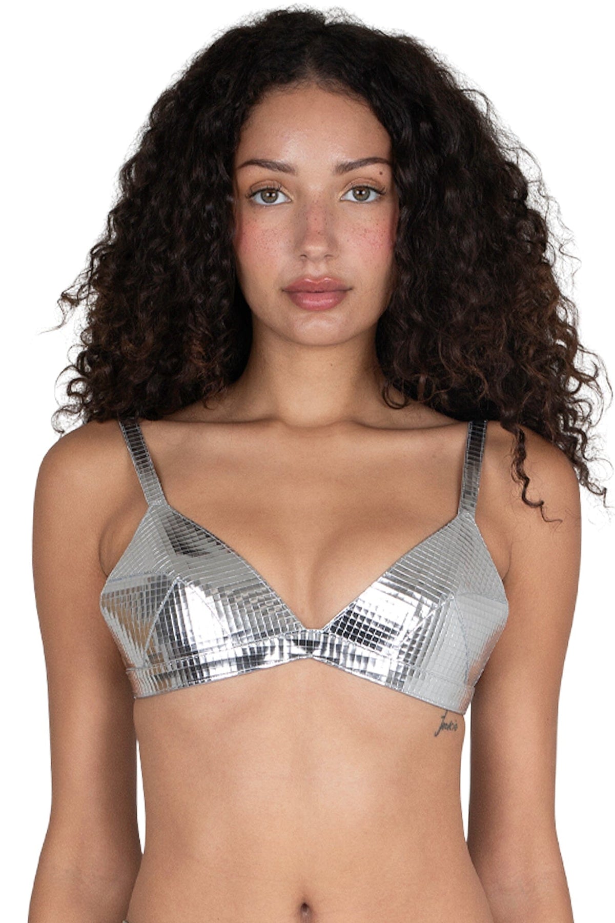 KOMIKO Jeffrey Campbell Bra Top Silver Grid