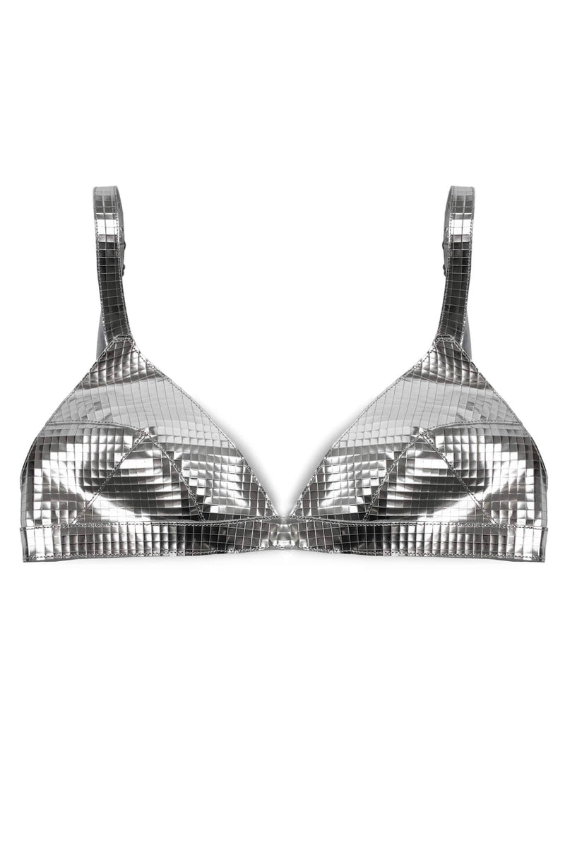 KOMIKO Jeffrey Campbell Bra Top Silver Grid