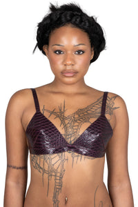 KOMIKO Jeffrey Campbell Bra Top Wine Snake