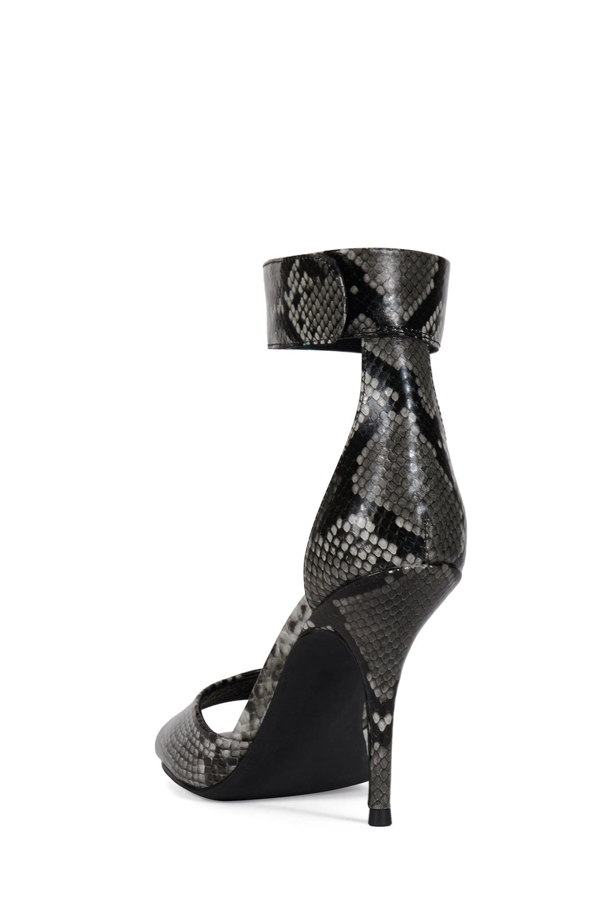 LA-VIDA Jeffrey Campbell Heeled Sandal Grey Black Python