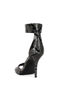 LA-VIDA Jeffrey Campbell Heeled Sandal Grey Black Python