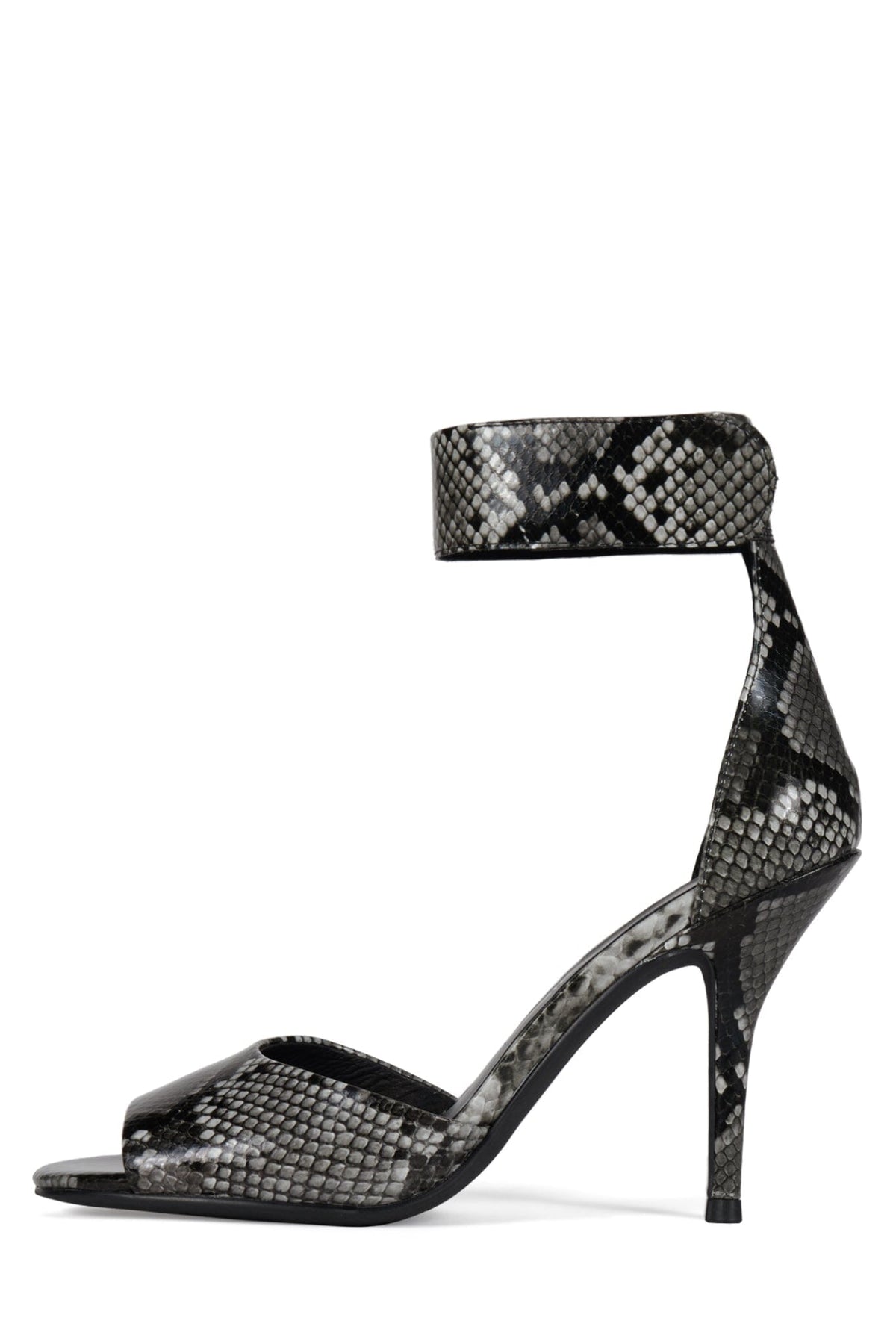 LA-VIDA Jeffrey Campbell Heeled Sandal Grey Black Python