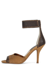 LA-VIDA Heeled Sandal Tan Suede Brown