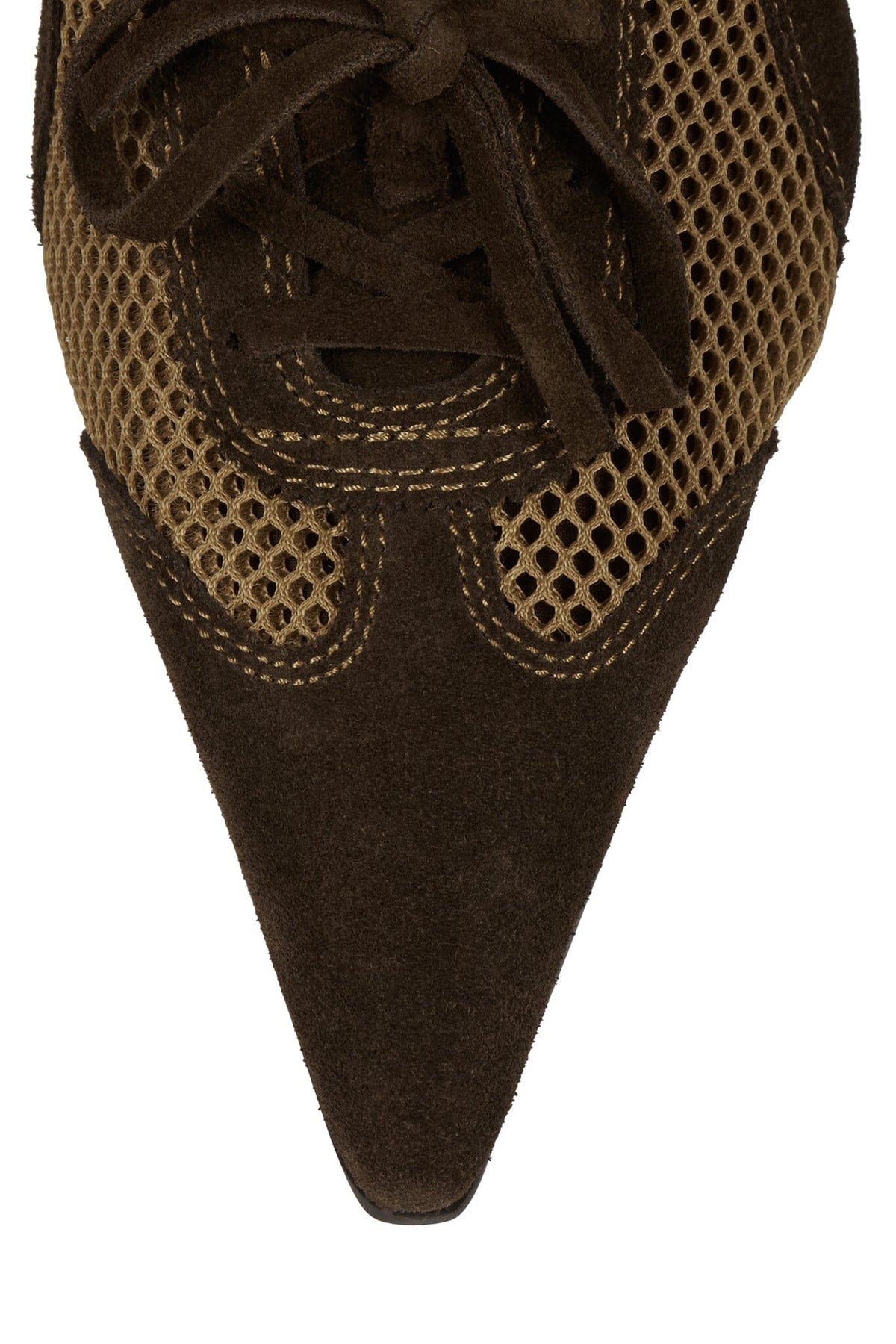 LACES Jeffrey Campbell Heeled Mule Natural Brown Combo