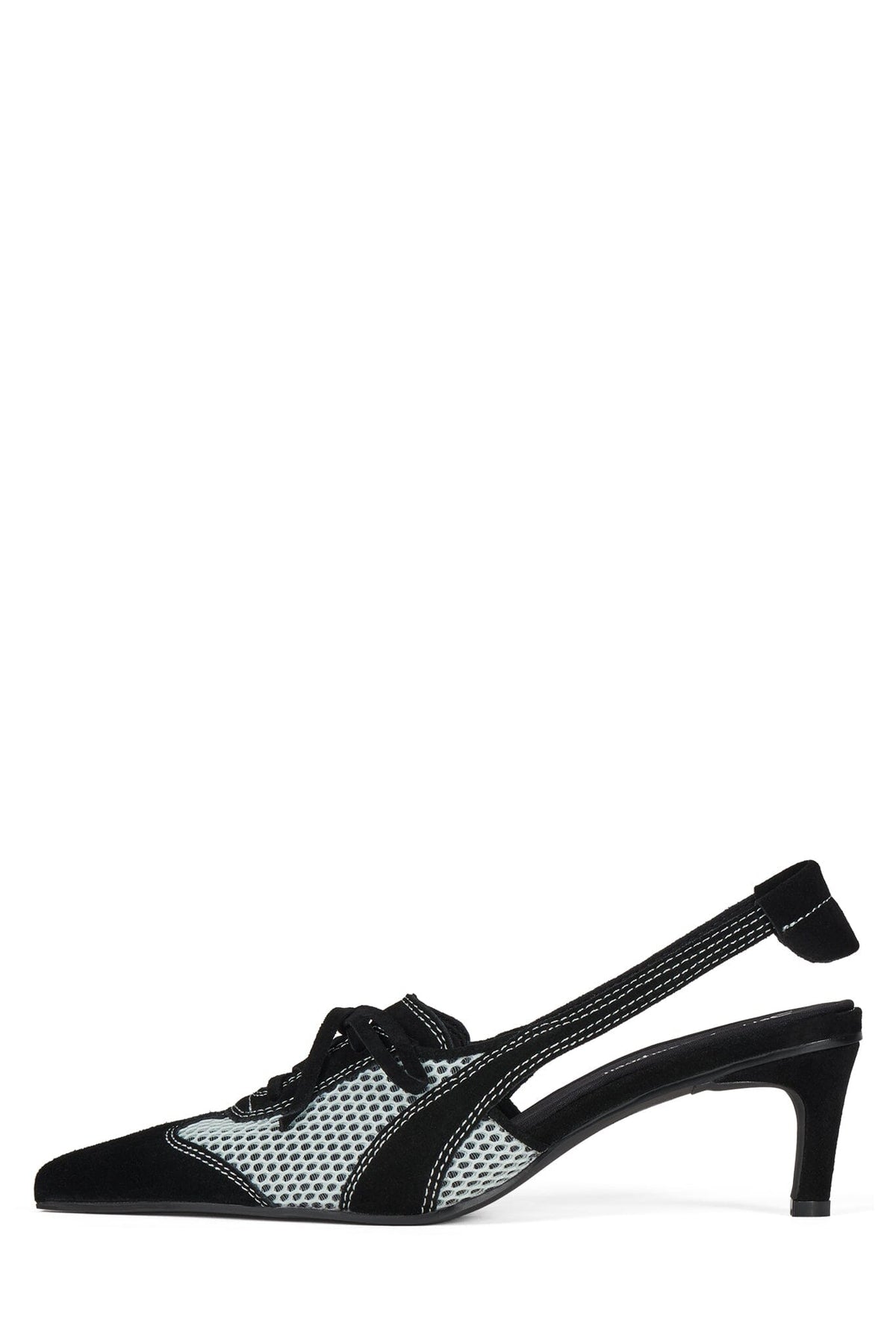 LACES Jeffrey Campbell Heeled Mule Ice Black Combo