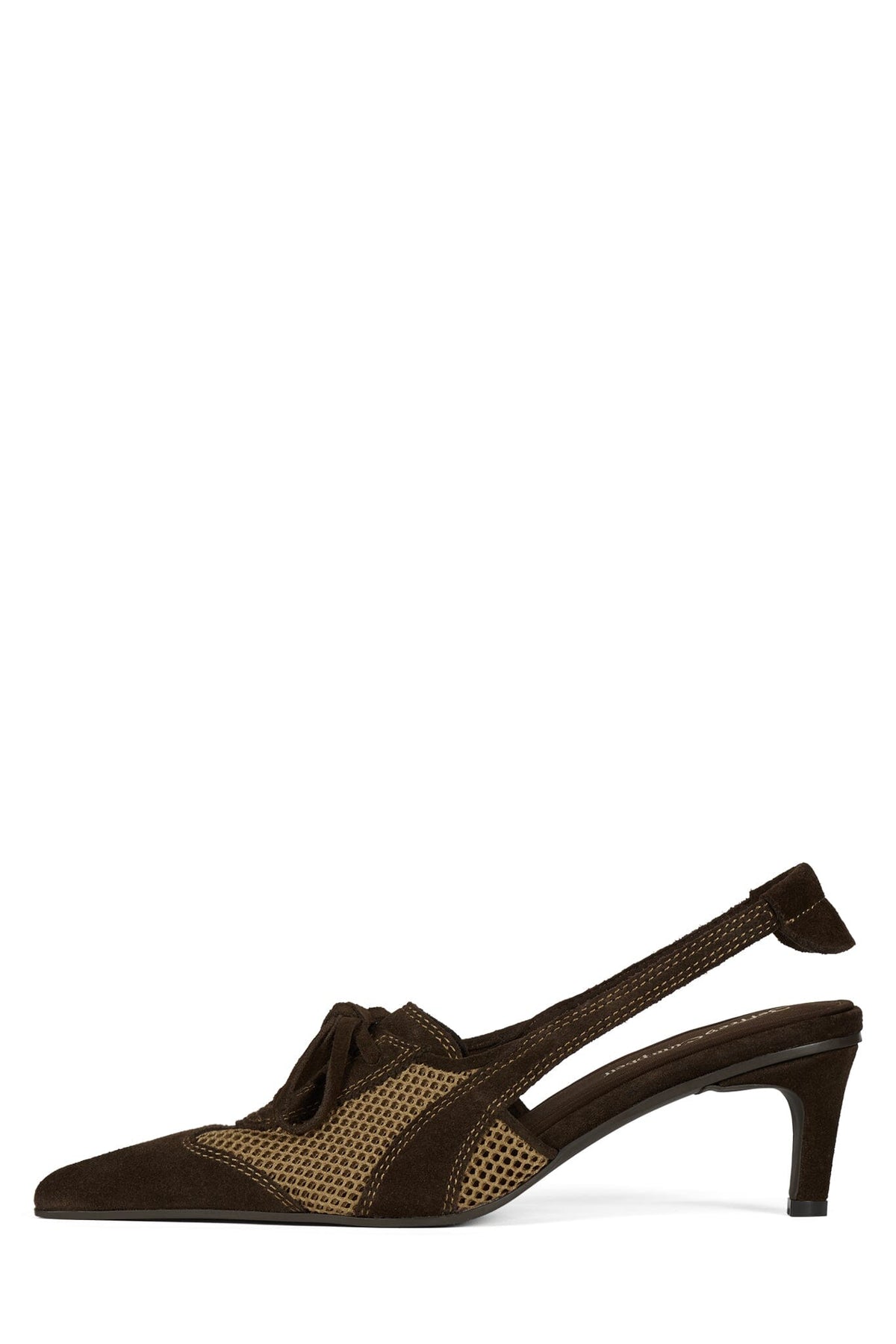LACES Jeffrey Campbell Heeled Mule Natural Brown Combo