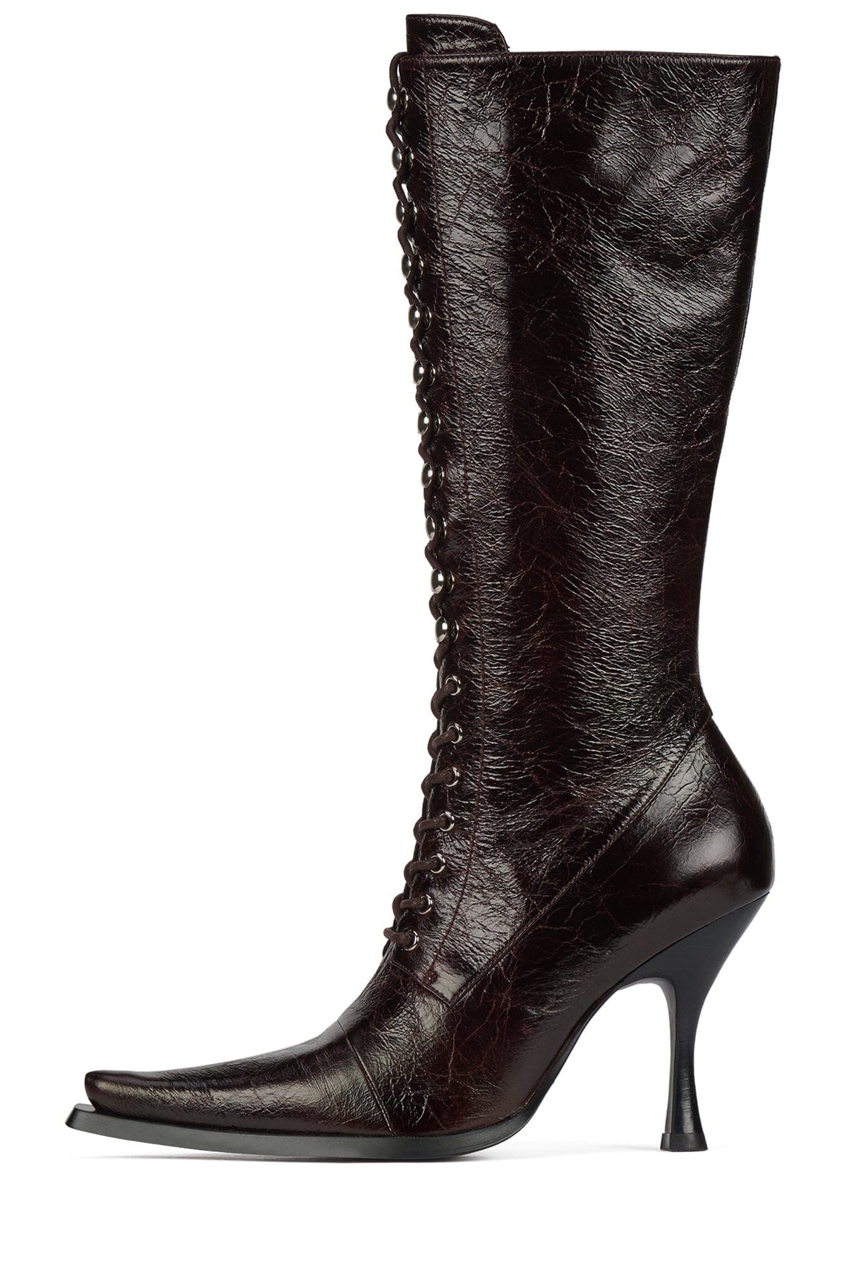 LANI-2 Jeffrey Campbell Heeled Boot Wine Crinkle
