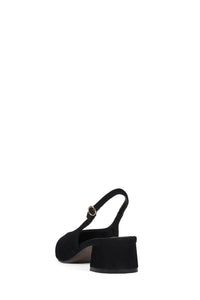 LAURIE Slingback Flat Black Suede