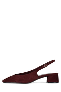 LAURIE Slingback Flat Wine Suede