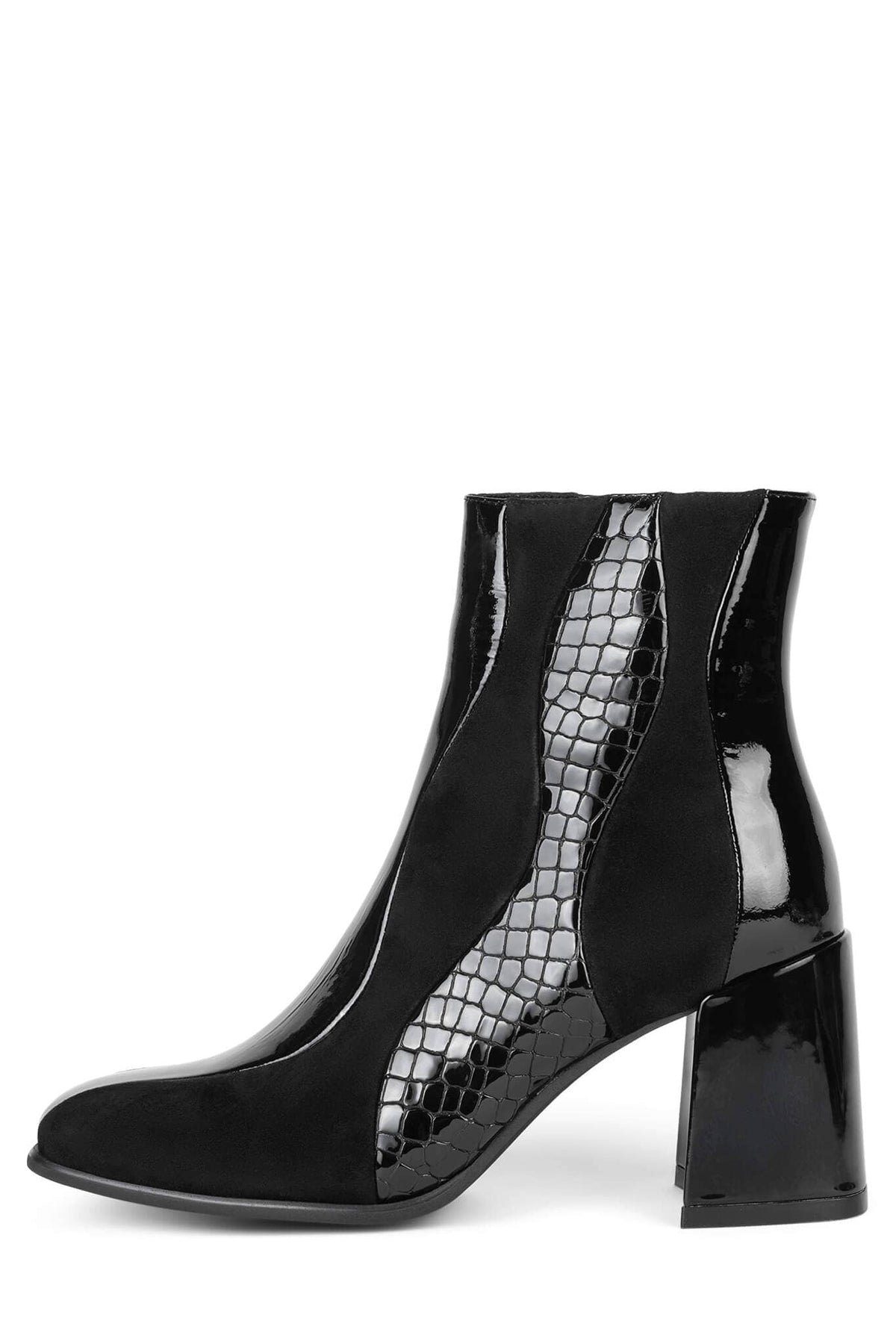 LAVALAMP Jeffrey Campbell Ankle Boots Black Croco Patent Multi