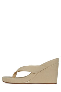 LIEZEL Platform Wedge DV Beige Canvas 6 