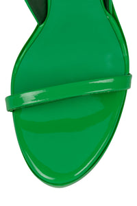 LIGHT-IT Jeffrey Campbell Wedge Sandal Green Neon Patent
