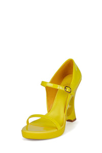 LIGHT-IT Jeffrey Campbell Wedge Sandal Yellow Neon Patent
_hover