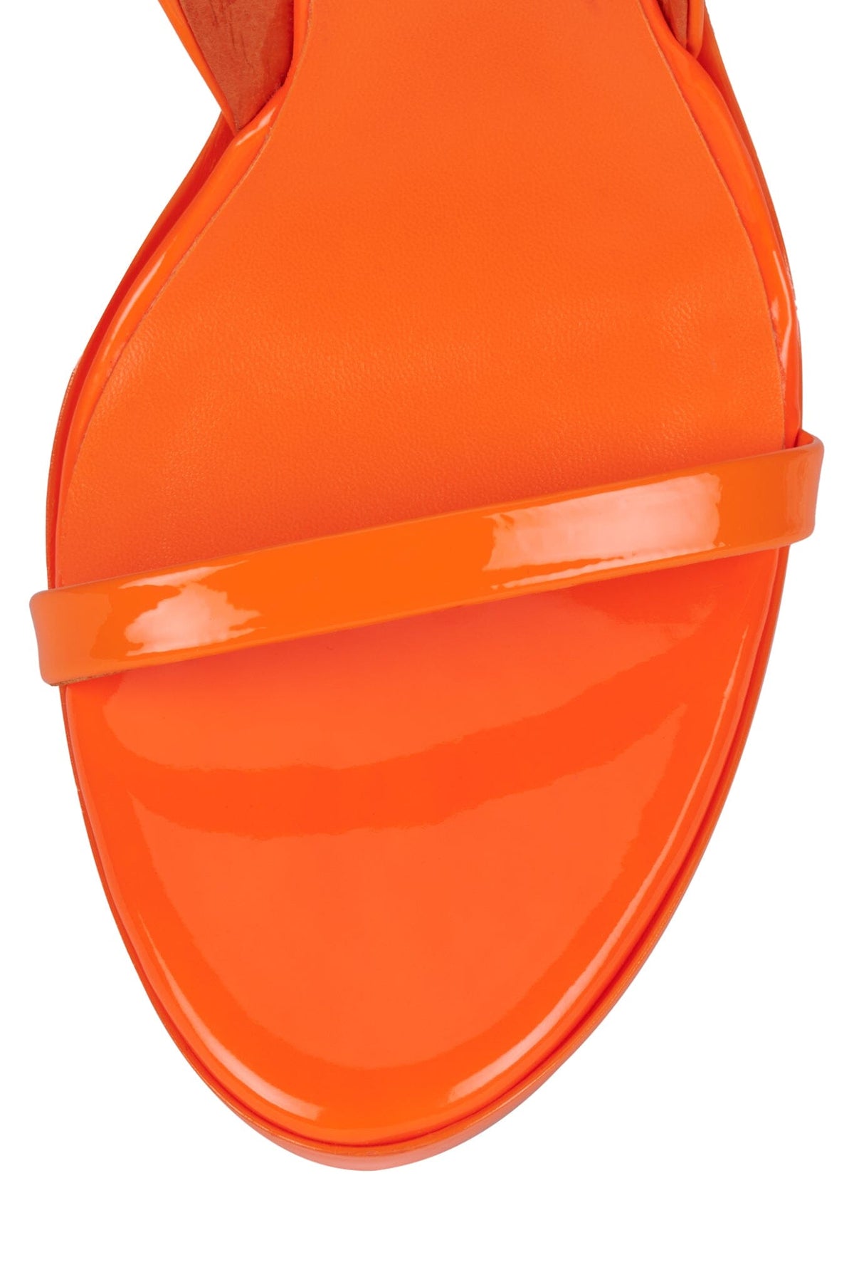 LIGHT-IT Jeffrey Campbell Wedge Sandal Orange Neon Patent