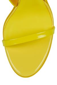 LIGHT-IT Jeffrey Campbell Wedge Sandal Yellow Neon Patent