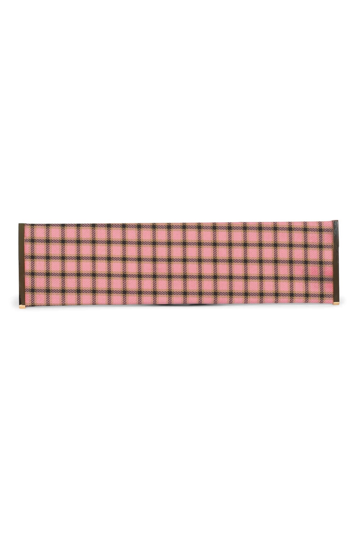 LIME-LIGHT Jeffrey Campbell Oversized Clutch Pink Plaid Combo
