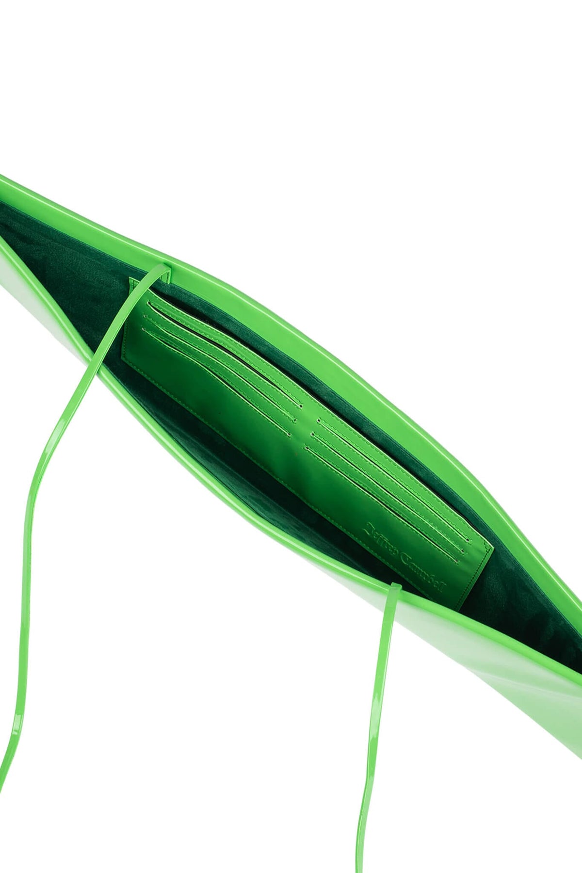 LIME-LIGHT Jeffrey Campbell Oversized Clutch Light Green Patent