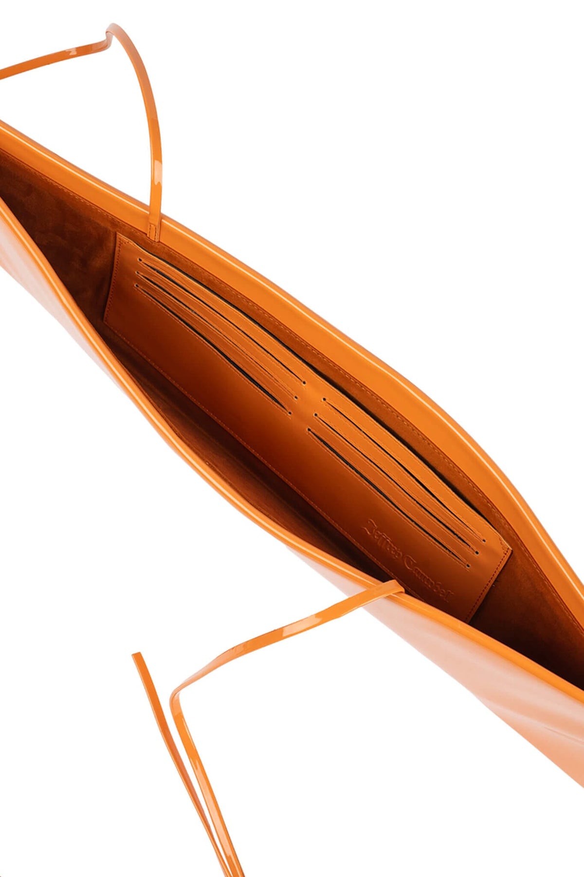 LIME-LIGHT Jeffrey Campbell Oversized Clutch Orange Patent 