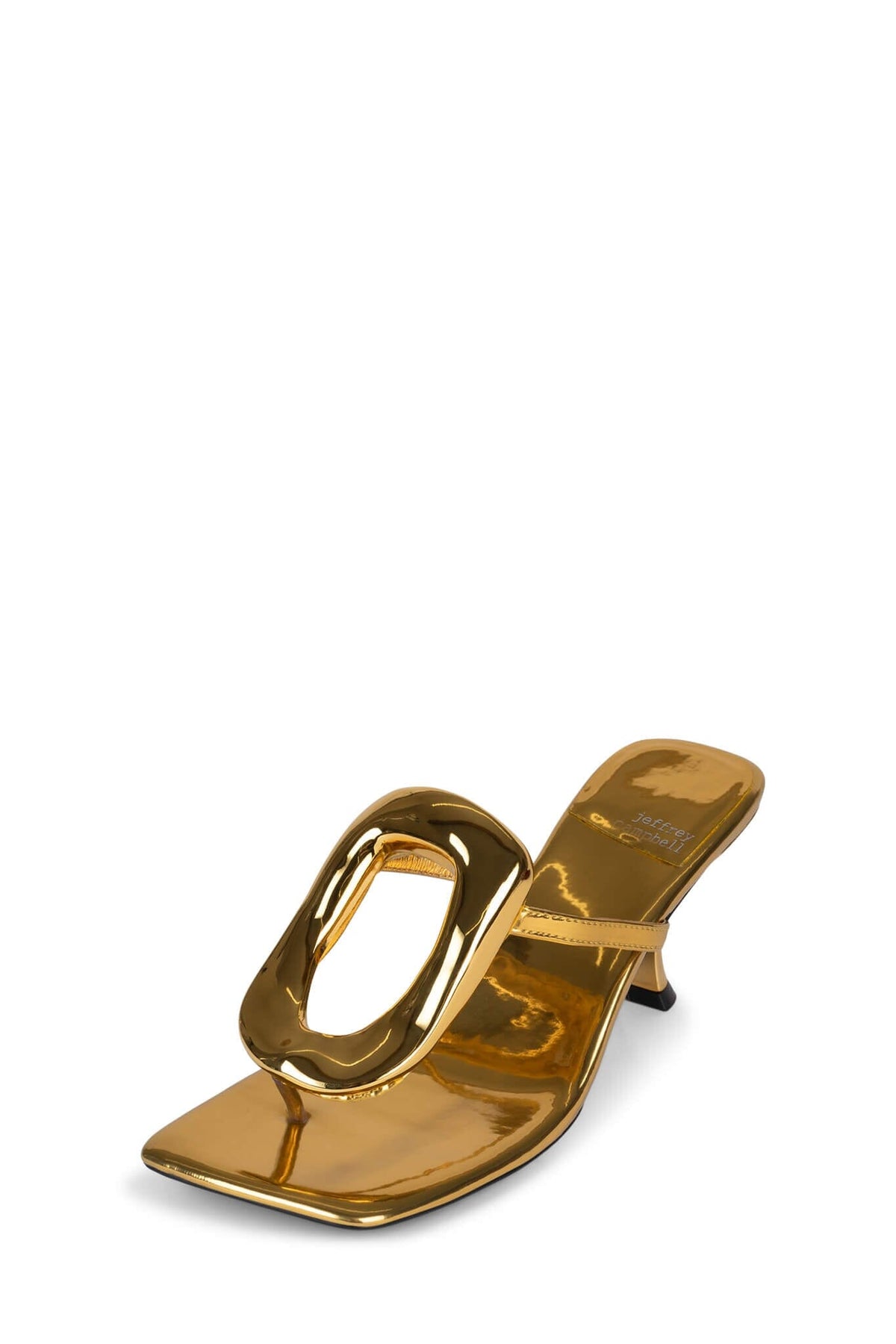 LINQ-UP Jeffrey Campbell Heeled Thong Sandals Gold Gold