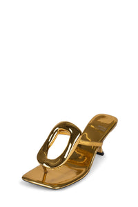 LINQ-UP Jeffrey Campbell Heeled Thong Sandals Gold Gold