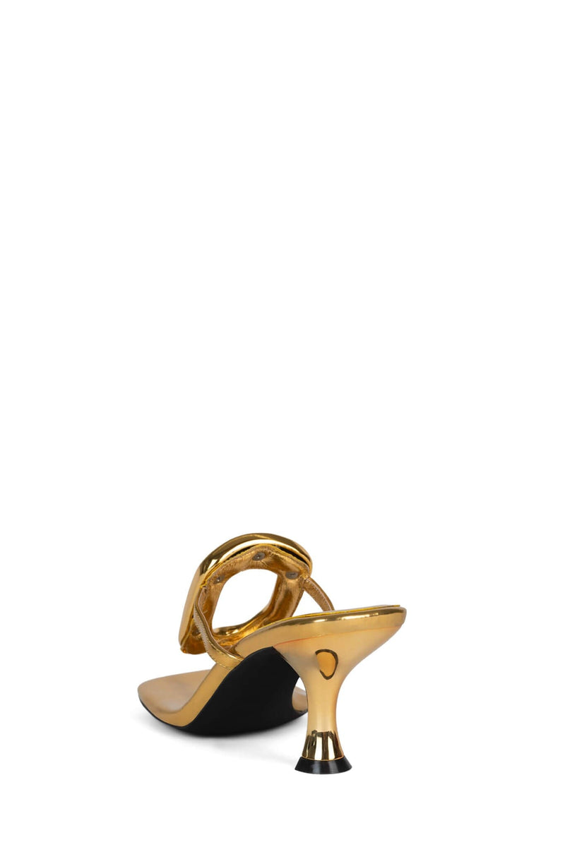 LINQ-UP Jeffrey Campbell Heeled Thong Sandals Gold Gold