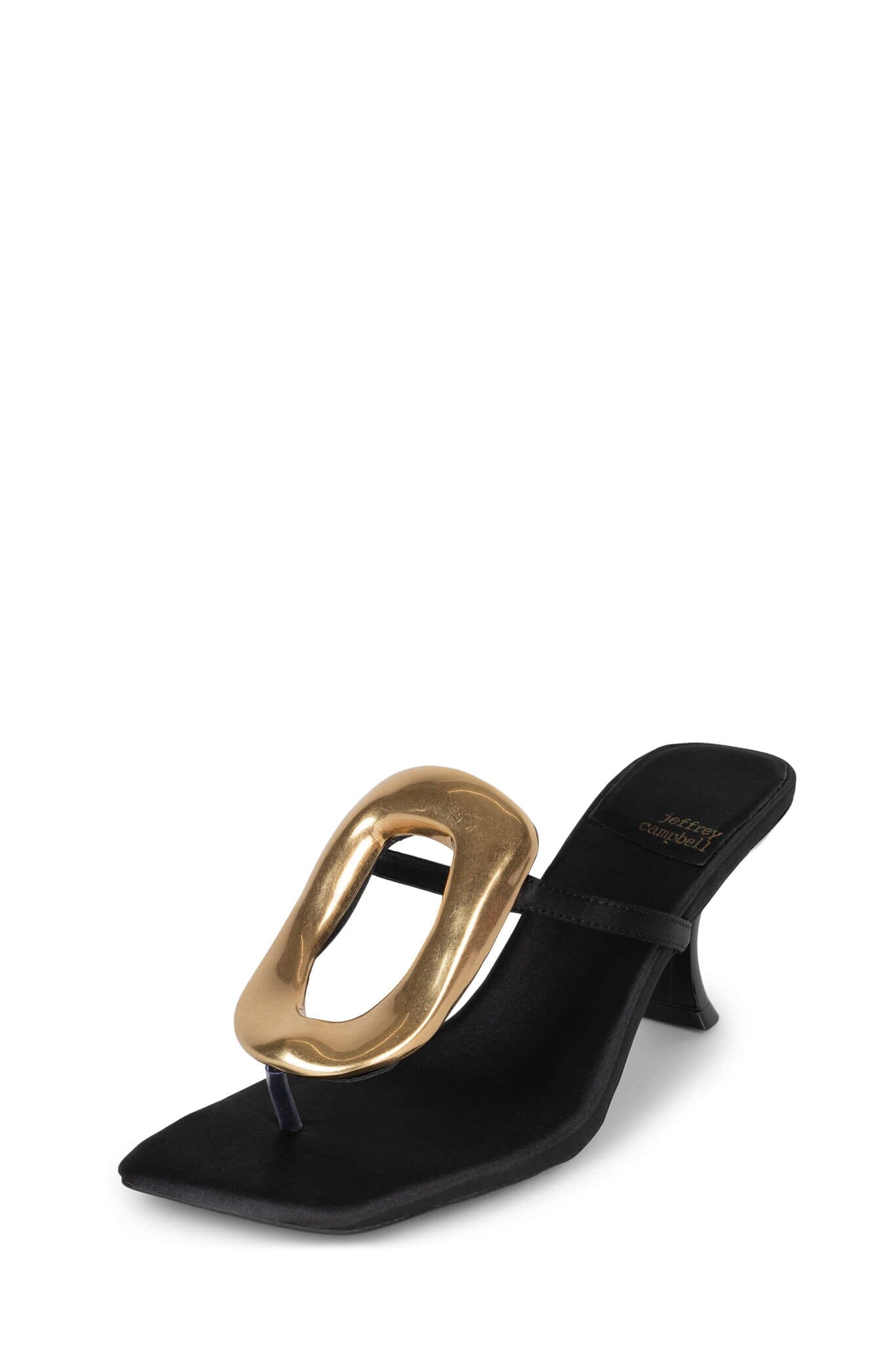 NEW Jeffrey Campbell Gold Chain Heeled Black buy Sandal