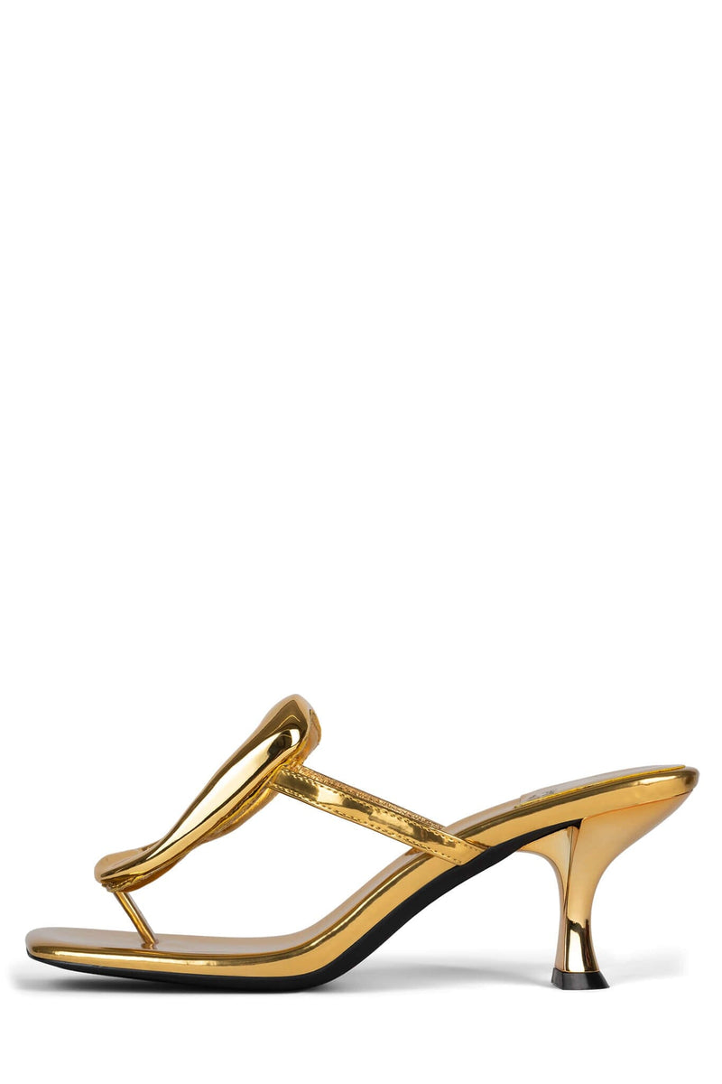 LINQ-UP Jeffrey Campbell Heeled Thong Sandals Gold Gold