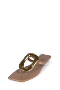 LINQUES-2 Jeffrey Campbell Flat Sandals Natural Gold