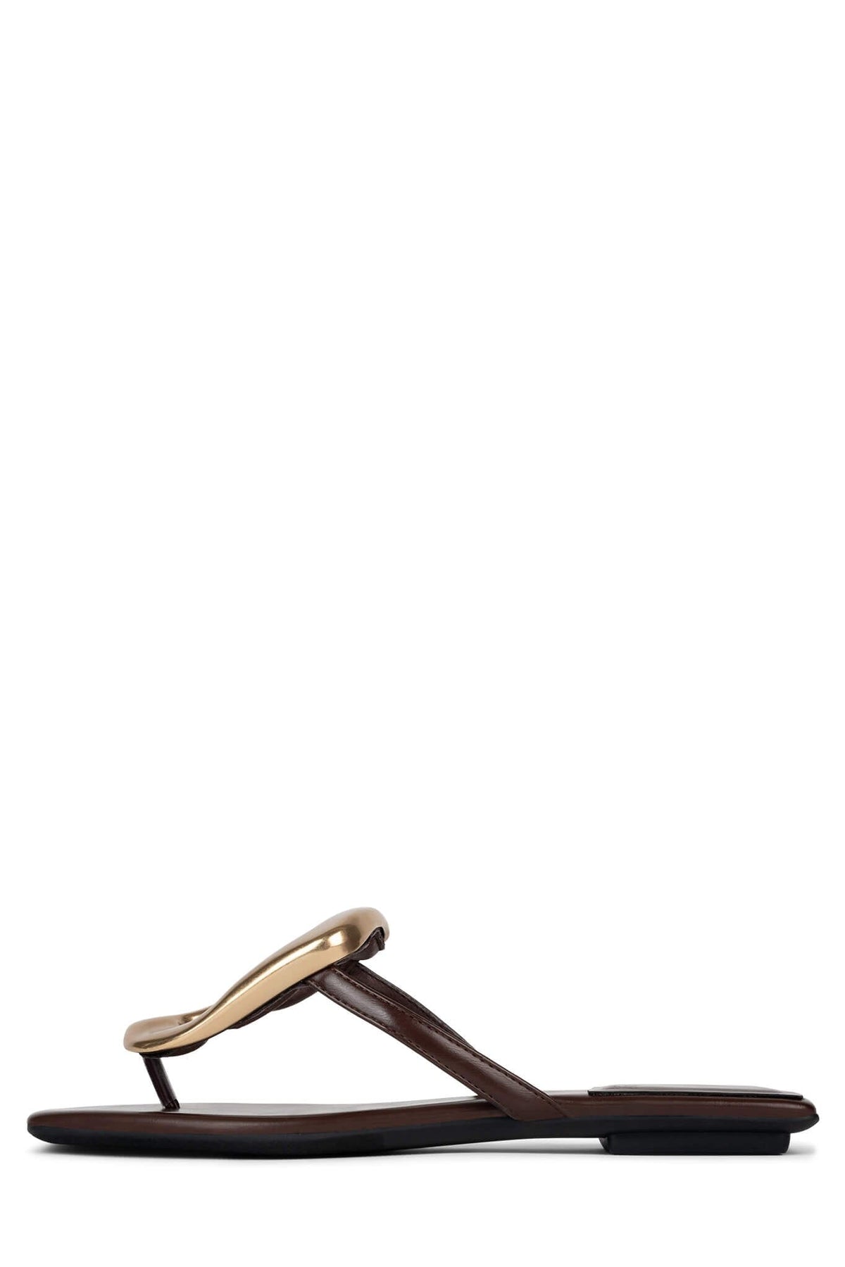 LINQUES-2 Flat Sandal RB Brown Gold 6 