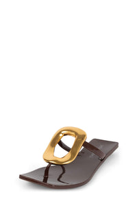 LINQUES-J Jeffrey Campbell Jelly Sandal Dark Brown Shiny Gold
_hover