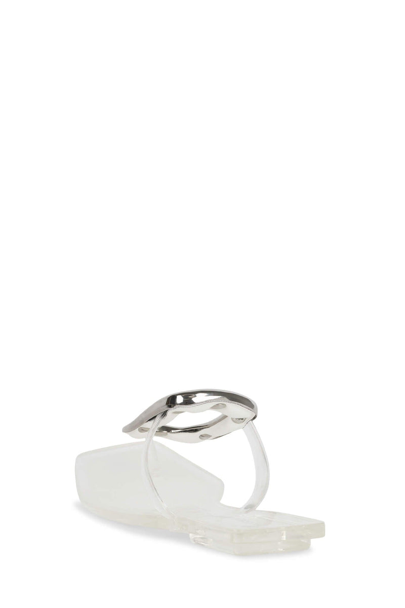 LINQUES-J Jeffrey Campbell Jelly Sandal Clear Silver