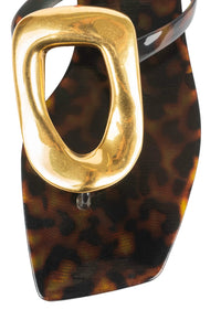 LINQUES-J Jeffrey Campbell Jelly Sandal Tortoise Gold