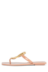 LINQUES-J Jeffrey Campbell Jelly Sandal Beige Shiny Gold