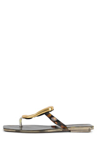 LINQUES-J Jeffrey Campbell Jelly Sandal Tortoise Gold
