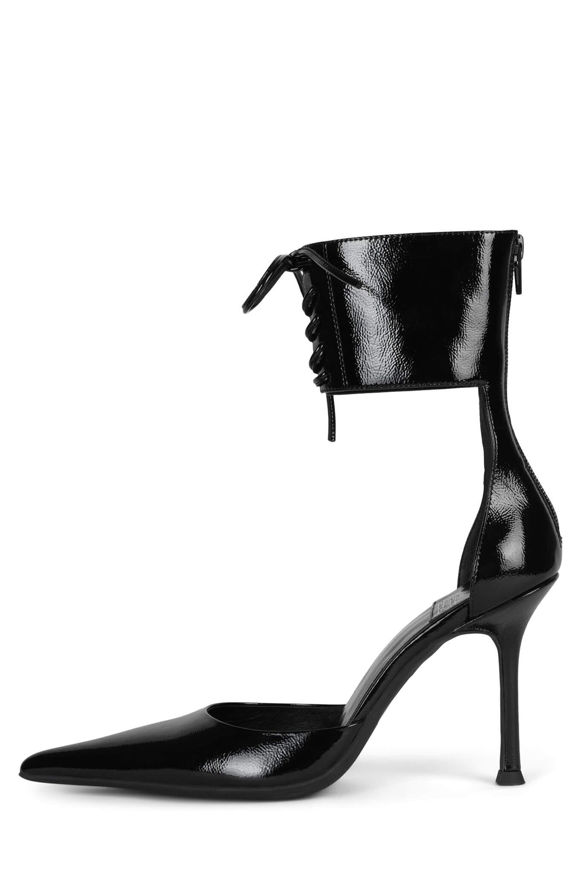 LIORA Jeffrey Campbell Stiletto Pump Black Crinkle Patent