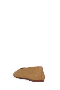 LISTOS Jeffrey Campbell Square-Toe Flat Tan Canvas