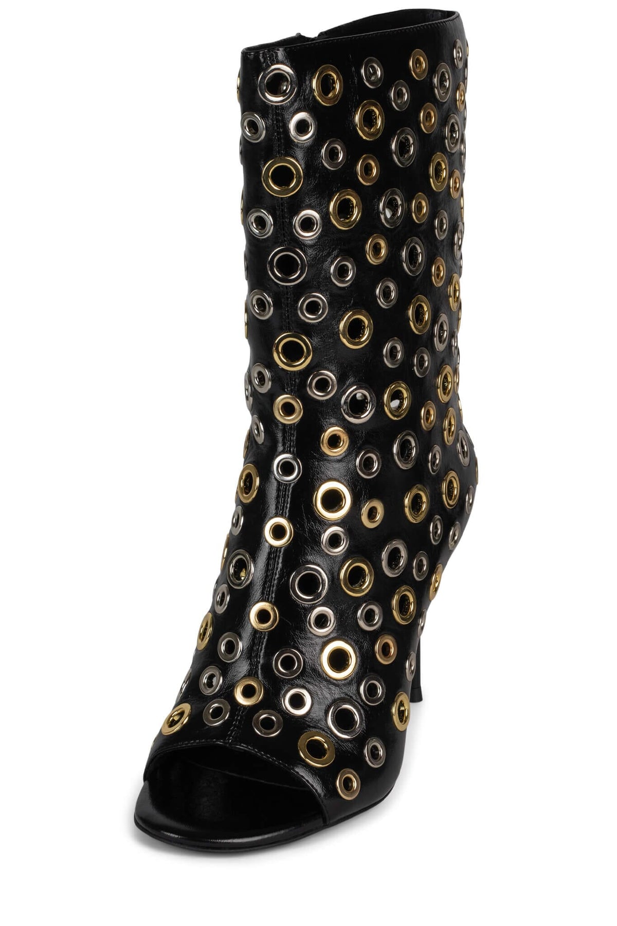 LOOPHOLE Jeffrey Campbell Stiletto Boot Black Silver Gold