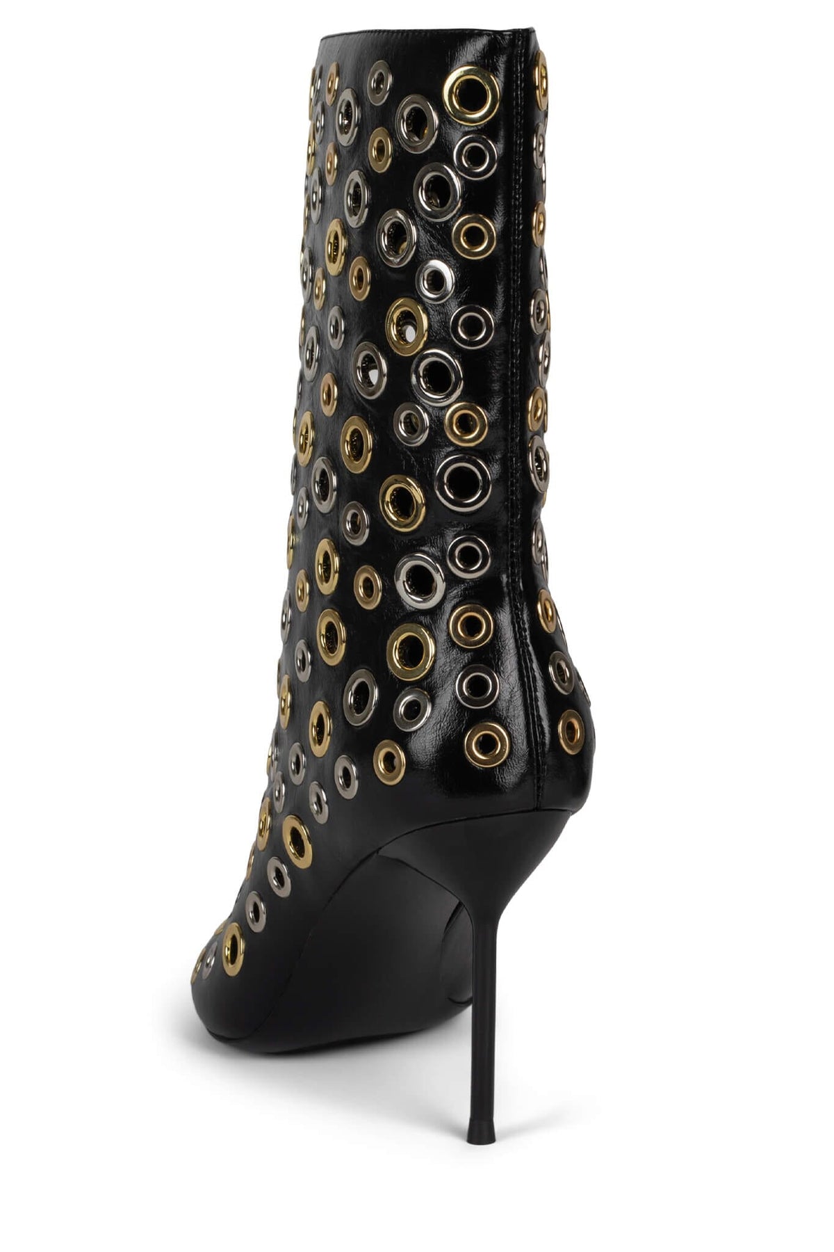 LOOPHOLE Jeffrey Campbell Stiletto Boot Black Silver Gold