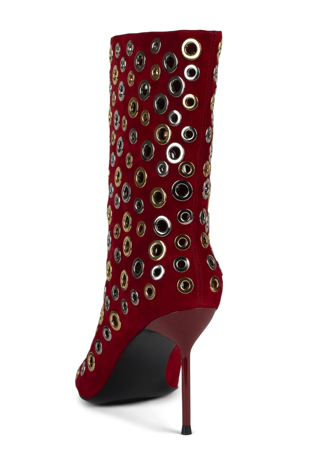 LOOPHOLE Jeffrey Campbell Stiletto Boot Red Suede Multi