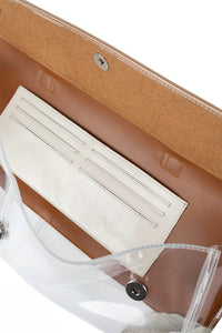 LUCIDITY Jeffrey Campbell Clutch Clear Beige Combo